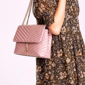 Rebecca Minkoff Edie Flap Shoulder Bag Color Mink , Mauve/Pink
